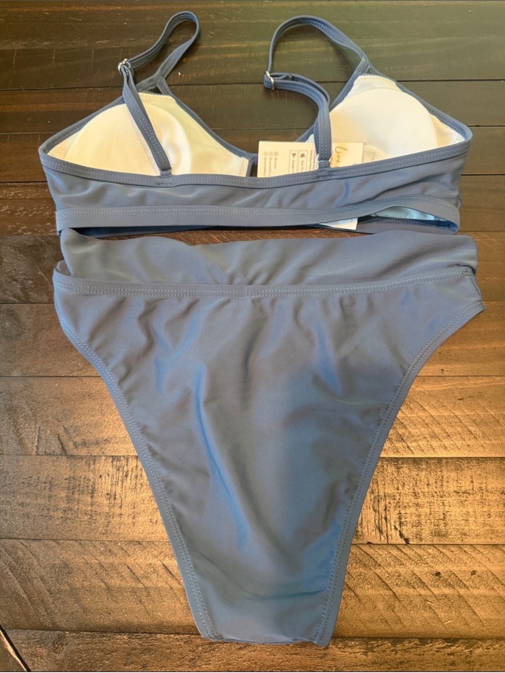 NWT Cupshe Dusty Blue Bikini Set - Picture 2 of 5